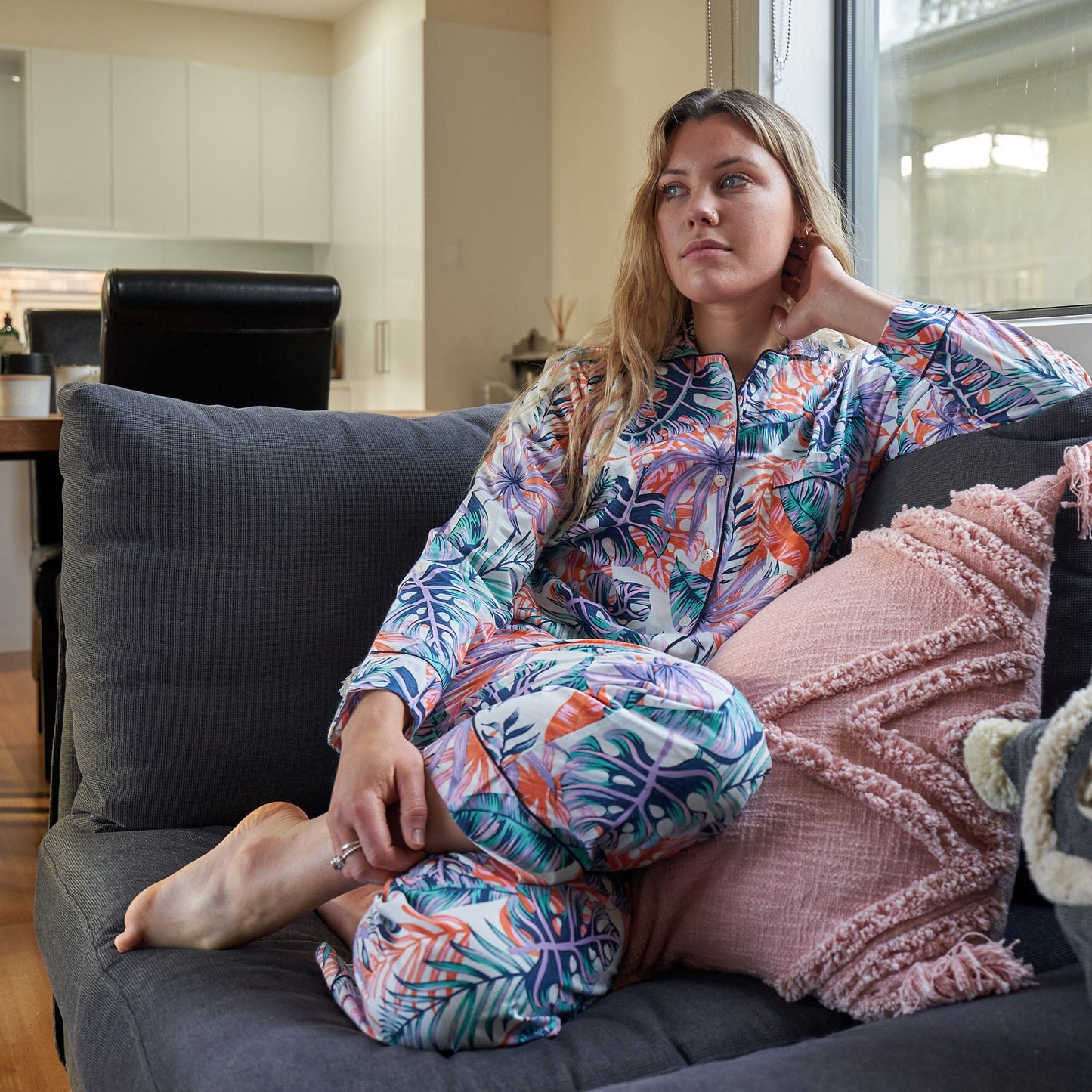Dreamland Delights Pyjama Set – Hand-Screen Printed Cotton, Stylish & Comfortable Lounge Wear