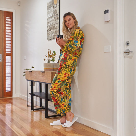 Serene Slumber Pajama Set – Hand-Screen Printed Cotton, Cozy Sleepwear & Lounge Wear
