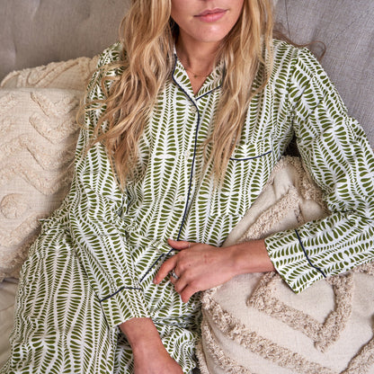 Serene Petals Bridal Pajama Set – 100% Cotton, Hand-Screen Printed, Comfortable Lounge Wear