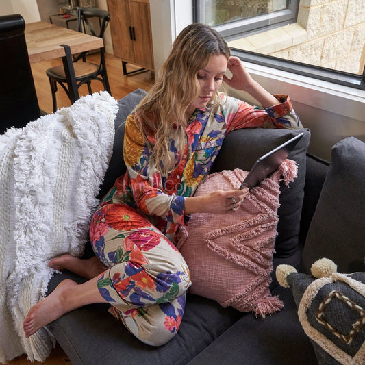 Blossoming Dreams Pyjama Set – Hand-Printed Soft Cotton