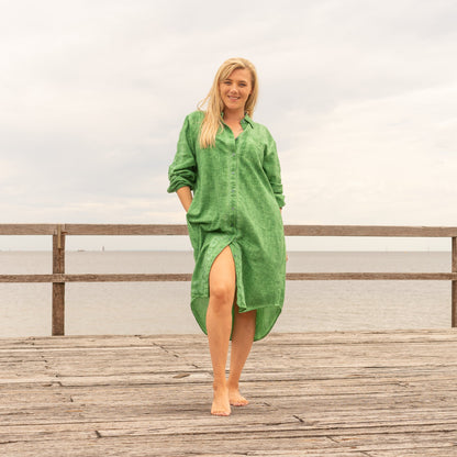 Budding Beauty Women's Cotton Shirt Dress - Timeless Vintage Style & Relaxed Fit (One Size)