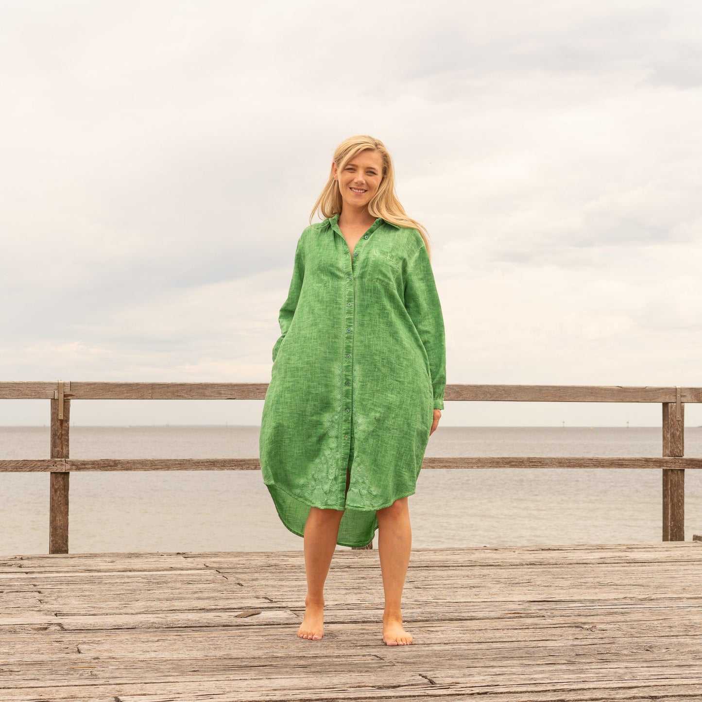Budding Beauty Women's Cotton Shirt Dress - Timeless Vintage Style & Relaxed Fit (One Size)