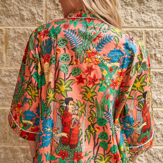 Vibrant kimono with traditional patterns
