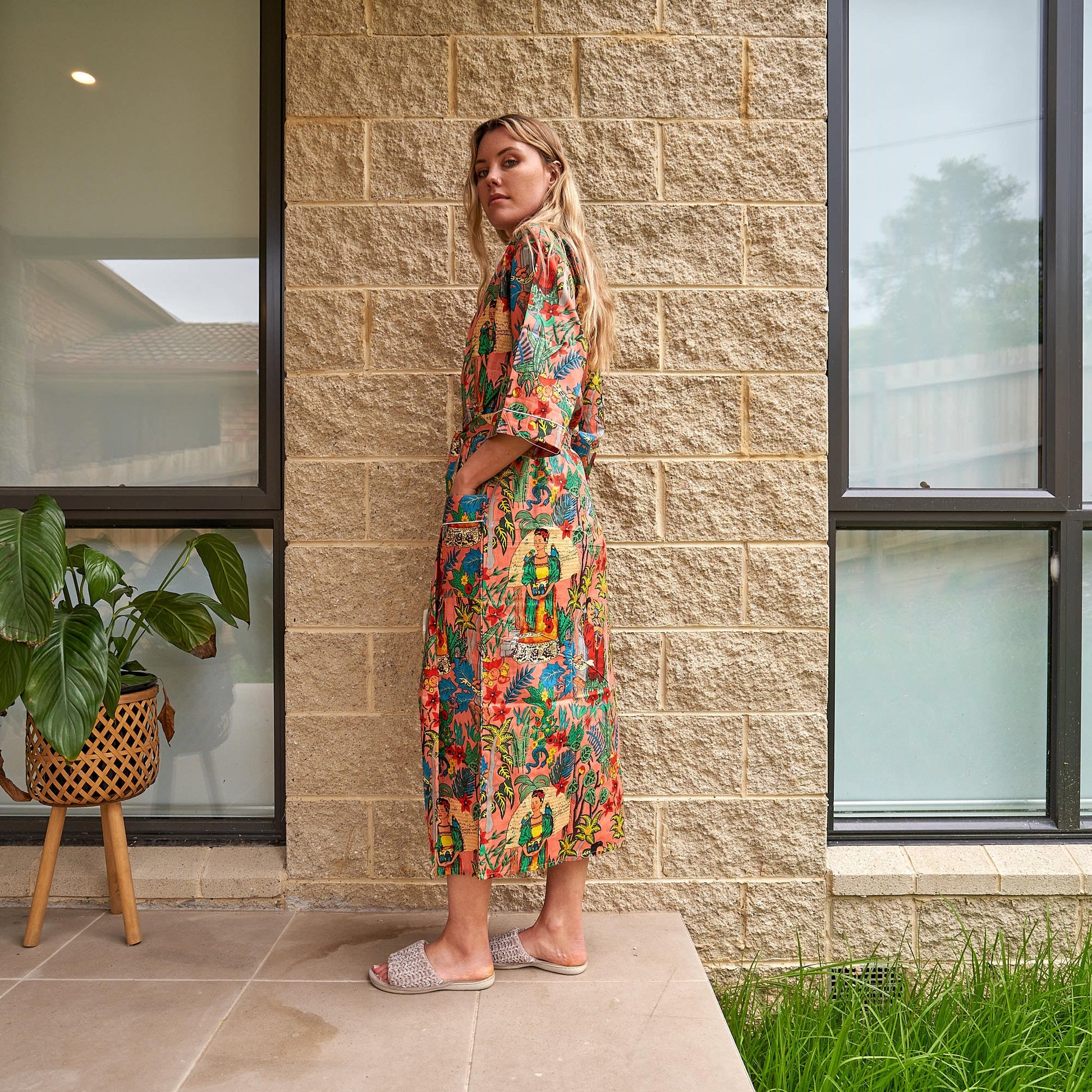 Floral cotton kimono perfect for lounging
