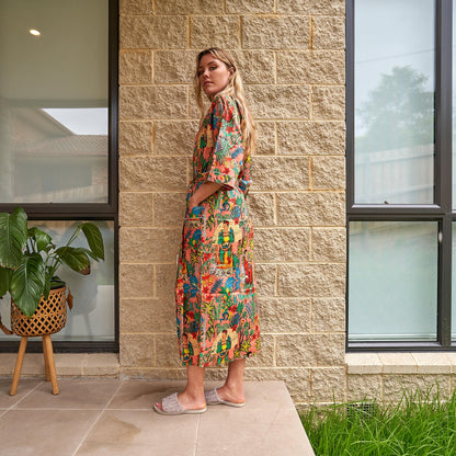 Floral cotton kimono perfect for lounging
