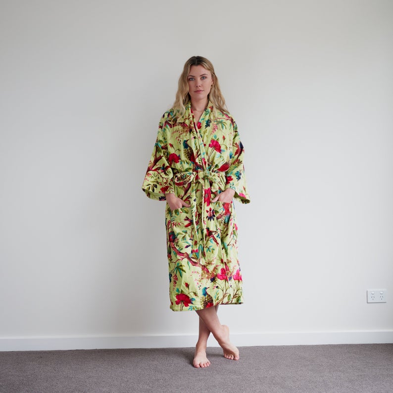 Tender Touch Kimono – Frida Kahlo Inspired Luxurious Velvet Robe