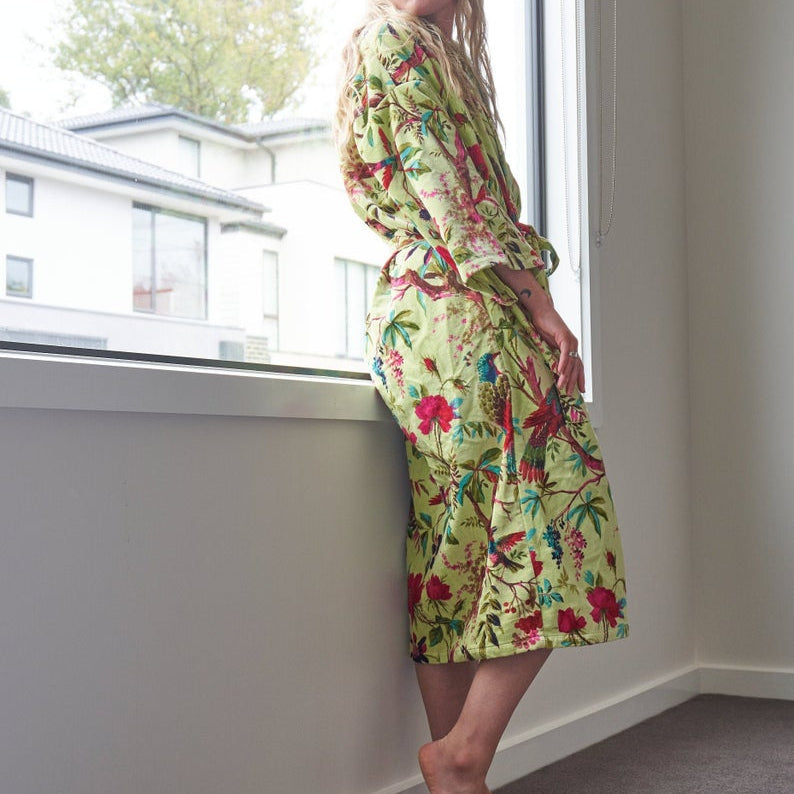 Tender Touch Kimono – Frida Kahlo Inspired Luxurious Velvet Robe