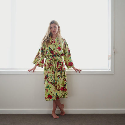 Tender Touch Kimono – Frida Kahlo Inspired Luxurious Velvet Robe