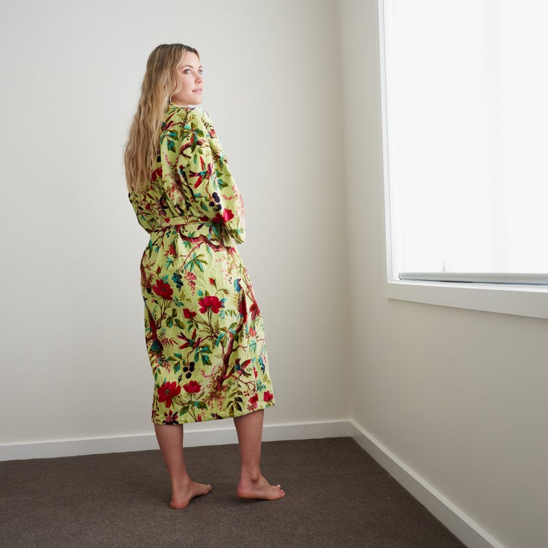 Tender Touch Kimono – Frida Kahlo Inspired Luxurious Velvet Robe
