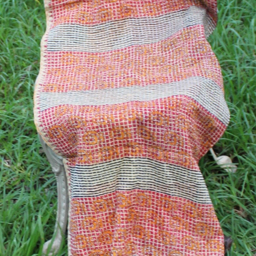 Playful Patchwork Cotton Scarf – Reversible, Handmade & Unique