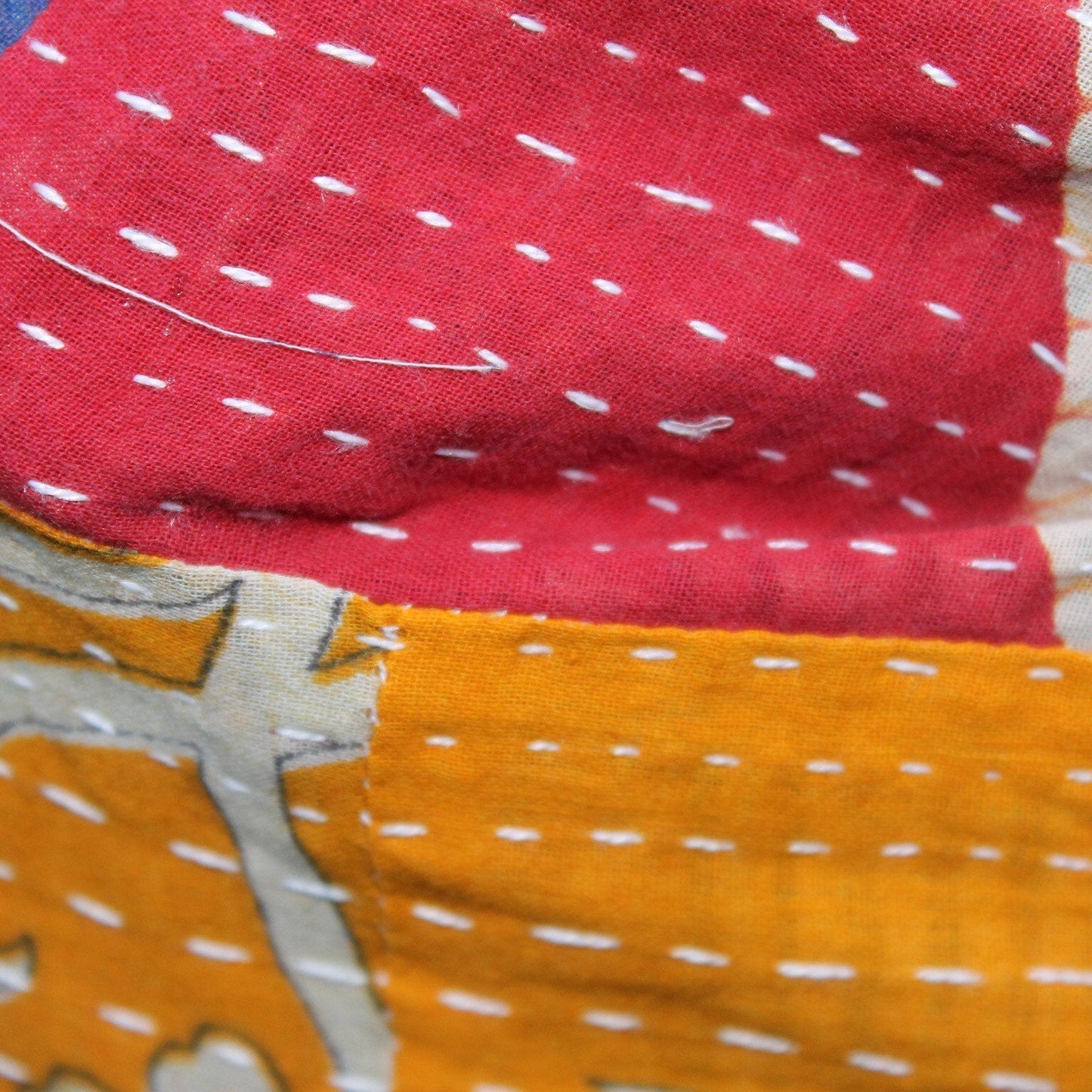 Playful Patchwork Cotton Scarf – Reversible, Handmade & Unique