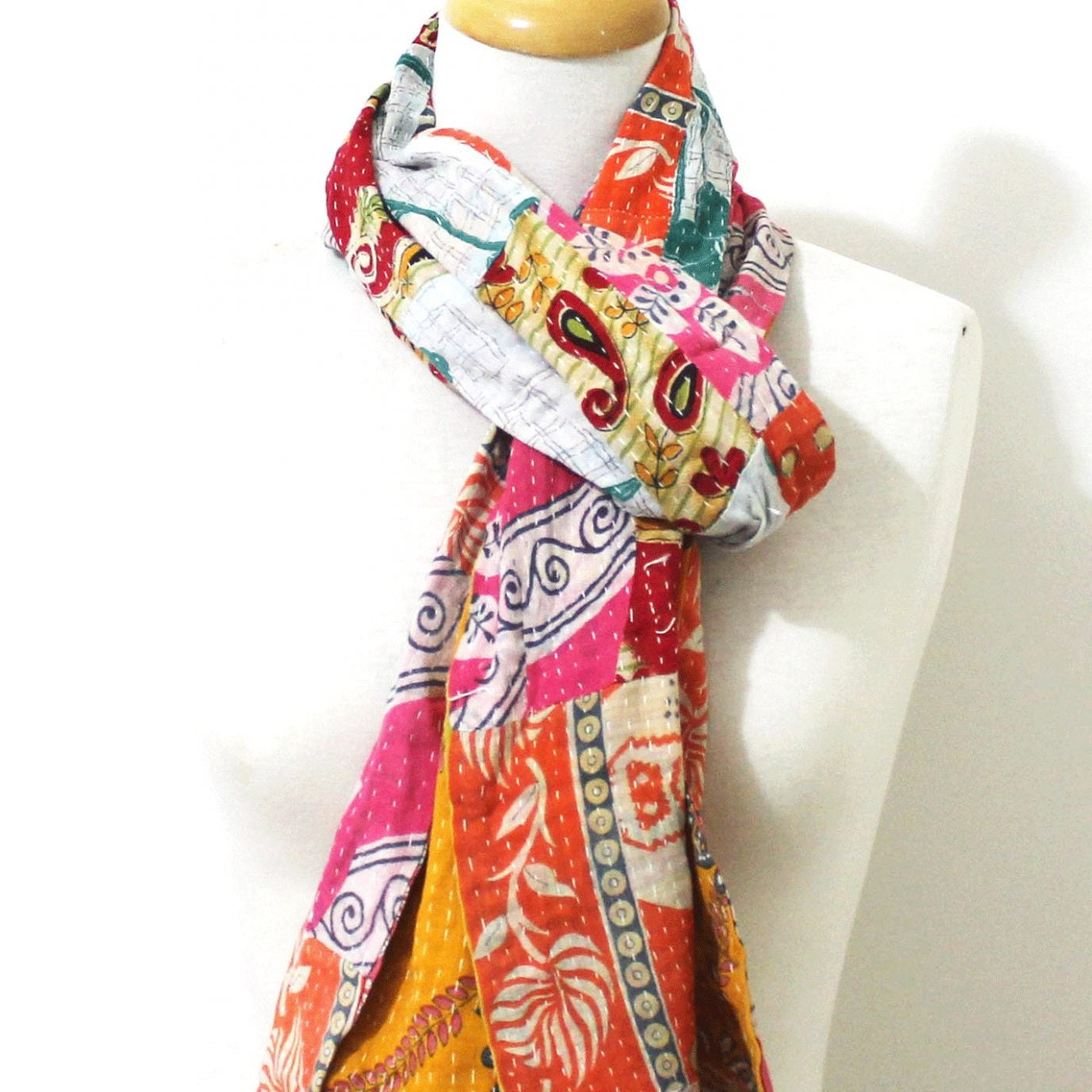 Eclectic Vibrance Cotton Scarf – Reversible, Soft & Lightweight