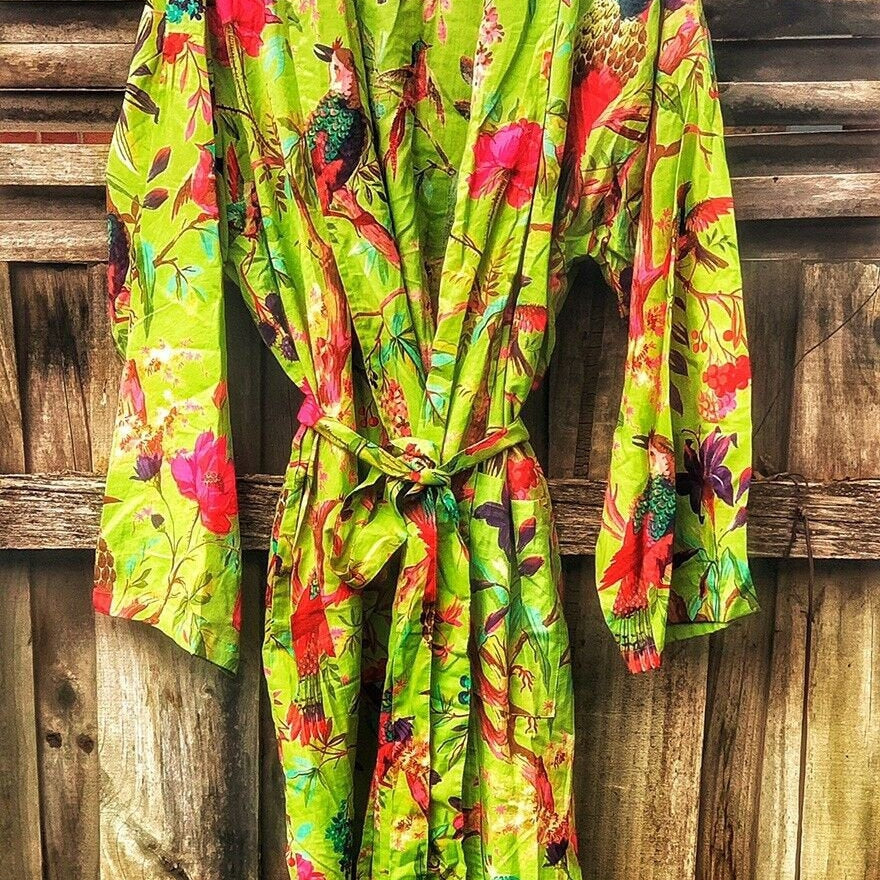 Boho Birds Cotton Kimono – Bird of Paradise Inspired