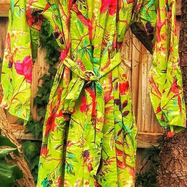 Boho Birds Cotton Kimono – Bird of Paradise Inspired