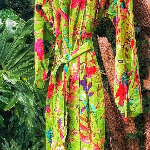 Boho Birds Cotton Kimono – Bird of Paradise Inspired