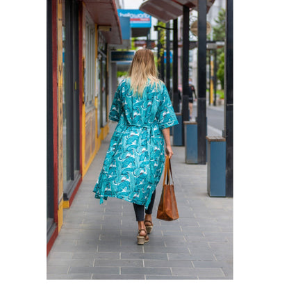 Aqua Jade Jungle Cotton Kaftan – Frida Kahlo Inspired