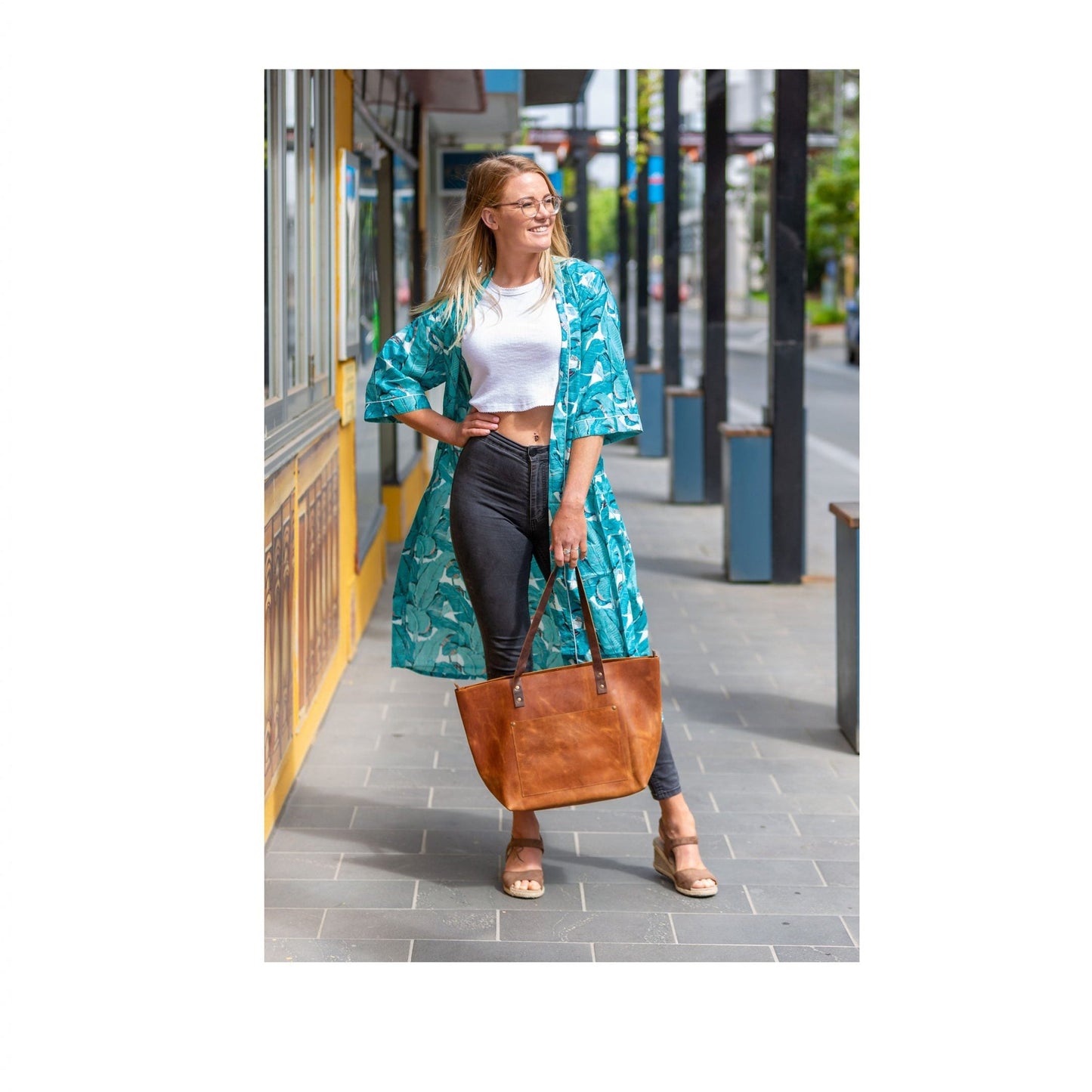 Aqua Jade Jungle Cotton Kaftan – Frida Kahlo Inspired