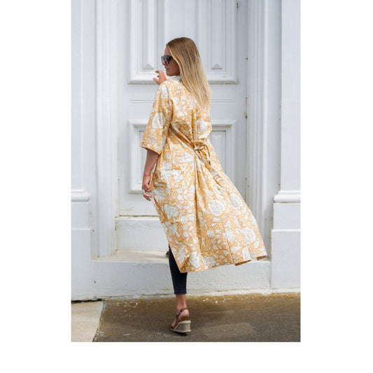 Crimson Dainty Days Cotton Kimono – Bird of Paradise Print, Free Size