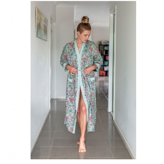 Verdant Valley Cotton Kimono – Frida Kahlo Inspired, Free Size